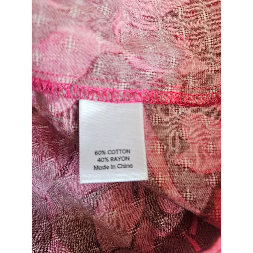 Evereve Charlotte Pink Floral Mini Dress Ruffle Flutter Sleeve, Pockets, Sz L - Picture 4 of 8